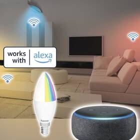 Inteligentná žiarovka Hama SMART WiFi LED E14, 5,5 W, RGBW, stmievateľná 

 obrázok produktu 4 z 8