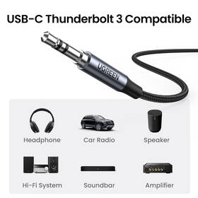 Kábel UGREEN USB-C/3.5mm Jack, 1m čierny

 obrázok produktu 4 z 5