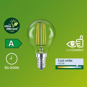 LED žiarovka Philips 40W, filament, E14, studená biela 

 obrázok produktu 2 z 3