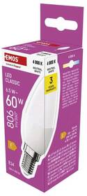 LED žiarovka EMOS Classic Candle, 6,5 W, 806lm, E14, neutrálna biela 

 obrázok produktu 11 z 13