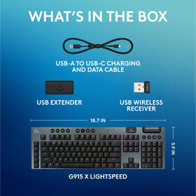 Klávesnica Logitech G915 X Lightspeed Wireless, US layout čierna

 obrázok produktu 8 z 9