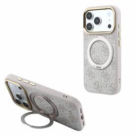 Kryt na mobil Guess PU 4G Ring Stand MagSafe na Apple iPhone 18 Pro ružový

 obrázok produktu 5 z 6