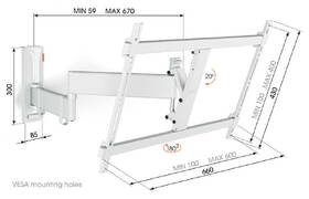 Držiak na TV Vogel’s TVM 3643W polohovateľný, pre uhlopriečky 40" až 77", nosnosť 35 kg biely

 obrázok produktu 1 z 13