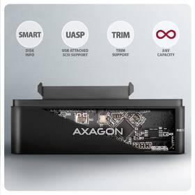 Adaptér Axagon Fast Port X - 2.5"/3.5" SSD/HDD, USB-C 10 Gbps čierny

 obrázok produktu 3 z 4