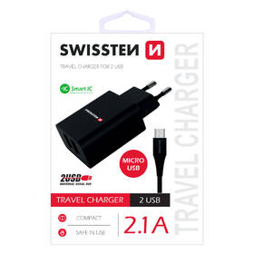 Nabíjačka do siete Swissten 2x USB 2,1 A + Micro USB kabel 1,2 m čierna

 obrázok produktu 1 z 1