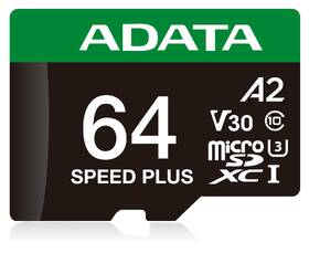 Pamäťová karta ADATA Speed Plus MicroSDXC 64GB, U3 (160R/140W) + SD adaptér čierna

 obrázok produktu 1 z 2