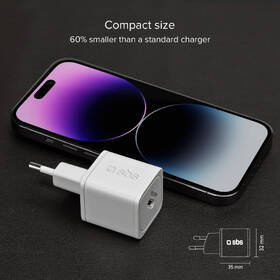 Nabíjačka do siete SBS NanoTube USB-C, GaN, 20 W, PD biela

 obrázok produktu 3 z 7