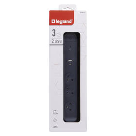 Prepäťová ochrana Legrand 3x zásuvka, USB, USB-C, 1,5m čierna

 obrázok produktu 11 z 11
