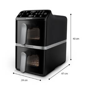Fritéza teplovzdušná Philips Airfryer Dual Basket 4000 series 10 l, NA461/00 čierna

 obrázok produktu 9 z 11