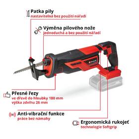 Píla chvostová Einhell TE-AP 18/26 Li-Solo (bez batérie) 4326290 

 obrázok produktu 2 z 8