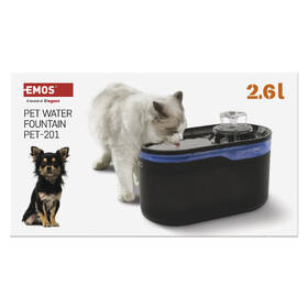 Inteligentná fontána EMOS Pet Care, 2,6 l čierna

 obrázok produktu 15 z 18