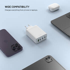 Nabíjačka do siete FIXED GaN, 3xUSB-C, 1xUSB-A, PD 3.0, 120W biela

 obrázok produktu 2 z 11
