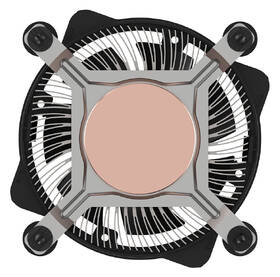 Chladič CPU AKASA Copper Core Intel LGA1700, 125 W TDP hliník

 obrázok produktu 2 z 5