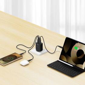 Nabíjačka do siete Swissten EDGE GaN 2x USB-C PD 65W/1x USB-A 18W QC čierna

 obrázok produktu 3 z 5