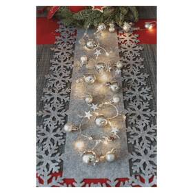 Vianočné osvetlenie EMOS 20 LED girlanda - strieborné gule s hviezdami, 1,9 cm, 2x AA, vnútorná, teplá biela 

 obrázok produktu 3 z 5