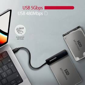 Adaptér Axagon Slim - 2.5" SSD/HDD, USB-C 5 Gbps, SATA 6G čierny

 obrázok produktu 2 z 4