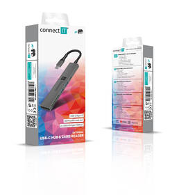 USB Hub Connect IT CompactPRO USB-C + čítačka kariet, (2xUSB-A 3.0, 1xUSB-C) 

 obrázok produktu 5 z 5