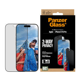 Tvrdené sklo PanzerGlass Privacy na Apple iPhone 17/16 Pro s inštalačným rámčekom 

 obrázok produktu 4 z 6