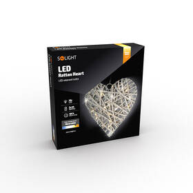 LED dekorácie Solight ratanové srdce, 30x LED, 2x AA, 30cm 

 obrázok produktu 7 z 7