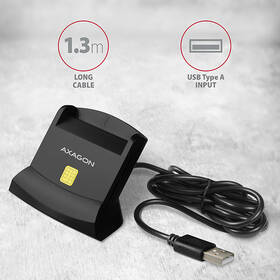 Čítačka eObčianok Axagon USB-A StandReader 4-slot + SD/microSD/SIM,1.3 m čierna

 obrázok produktu 5 z 6