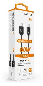 Kábel Aligator Power 60W, USB-C/USB-C, 3A, 1m čierny

 obrázok produktu 1 z 3