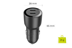 Adaptér do auta Mobile Origin 60W 2xUSB-C čierny

 obrázok produktu 8 z 10