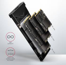 Externý rámček Axagon Silver Arrow box, USB-C 10 Gbps - M.2 NVMe SSD strieborný

 obrázok produktu 8 z 9
