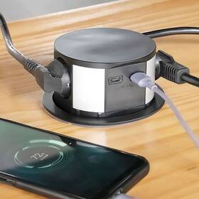 Kábel predlžovací Solight 3z+USB A+C 20W PD, výsuvný blok zásuvek, 2 m biely

 obrázok produktu 3 z 3