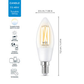 Inteligentná žiarovka WiZ Tunable White 4,9W E14 C35 Filament 

 obrázok produktu 1 z 7
