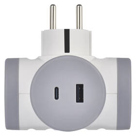 Rozbočovacia zásuvka EMOS 2x zásuvka, 1x USB, 1x USB-C sivá/biela

 obrázok produktu 1 z 5