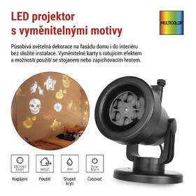 Dekoratívny LED projektor EMOS 6 motivů, venkovní i vnitřní čierny

 obrázok produktu 3 z 6