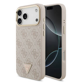 Kryt na mobil Guess PU Leather 4G Triangle Logo Gold Frame MagSafe na Apple iPhone 17 Pro Max ružový

 obrázok produktu 1 z 7