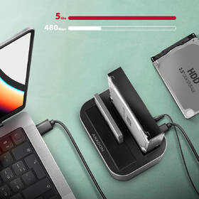 Dokovacia stanica Axagon SuperSpeed USB DUAL 2.5"/3.5" HDD/SSD dock sivá

 obrázok produktu 4 z 5