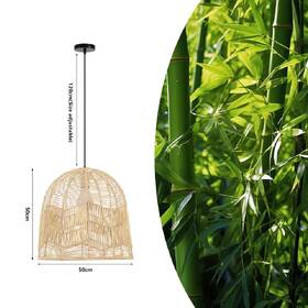 Závesné svietidlo IMMAX BOHO PELO, D50cm, E27, prírodný ratan čierne/hnedé

 obrázok produktu 2 z 5