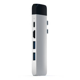 USB Hub Satechi USB-C PRO Hub (HDMI 4K, Pass Through Charging, 1x USB 3.0, 1x MicroSD, Ethernet) strieborný

 obrázok produktu 5 z 12