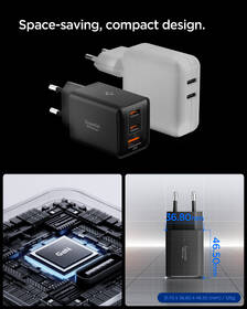 Nabíjačka do siete Spigen Essential 47W 2xUSB-C/1xUSB-A čierna

 obrázok produktu 5 z 8