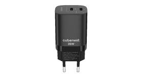 Nabíjačka do siete Cubenest S2D1, PD 2xUSB-C, GaN, 35W čierna

 obrázok produktu 1 z 4