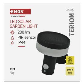 Nástenné svietidlo EMOS ZGJ044S, IP44, PIR, solárne 

 obrázok produktu 4 z 9