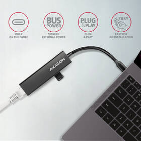 USB Hub Axagon USB 3.2 Gen 1 húb, 3x USB-A + Gigabit Ethernet, kábel USB-C 20cm čierny

 obrázok produktu 3 z 5