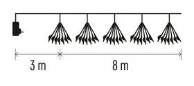 Vianočné osvetlenie EMOS 450 LED reťaz - svietiace trsy, nano, 8 m, vnútorná, teplá biela, časovač 

 obrázok produktu 8 z 9