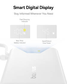 Powerbank Baseus PicoGo 10000mAh 45W s digitálnym displejom a káblom USB-C biely

 obrázok produktu 7 z 10