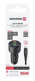Adaptér do auta Swissten 2x USB-C PD + USB-A, 95W + USB-C kábel 1m čierny

 obrázok produktu 3 z 3