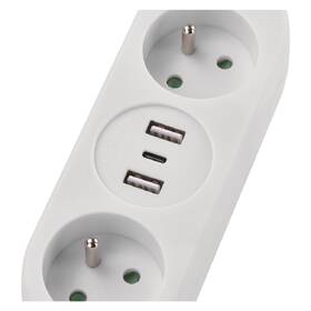 Kábel predlžovací EMOS 2x zásuvka, 2x USB, 1x USB-C, 1,4m biely

 obrázok produktu 3 z 7