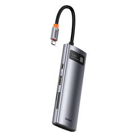 USB Hub Baseus Metal Gleam Series 7v1 HUB USB-C (USB-C PD 100W, USB-C, 2x USB 3.0, HDMI, SD/TF port) sivý

 obrázok produktu 1 z 10