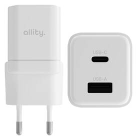 Nabíjačka do siete Allity GaN PD, 1x USB-C + USB 20W biela

 obrázok produktu 1 z 5