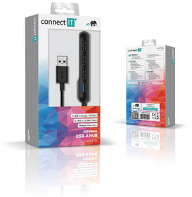 USB Hub Connect IT USB 3.0/USB 3.2, 3x USB 2.0 čierny

 obrázok produktu 2 z 2