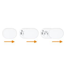 Kábel predlžovací Solight 1x zásuvka, USB A + C 20W, posuvné viečko, 2 m biely

 obrázok produktu 3 z 6