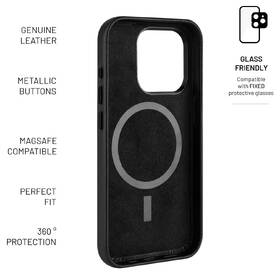 Kryt na mobil FIXED MagLeather s podporou MagSafe na Apple iPhone 15 Pro Max čierny

 obrázok produktu 4 z 5