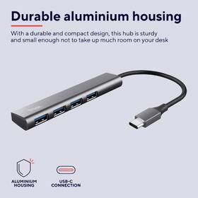 USB Hub Trust Halyx Aluminium USB-C/4x USB 3.2 Gen1 strieborný

 obrázok produktu 6 z 11