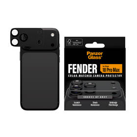 Tvrdené sklo PanzerGlass FENDER na Apple iPhone 18 Pro Max, ochranný hliníkový prvek fotoaparátu sivé

 obrázok produktu 3 z 6